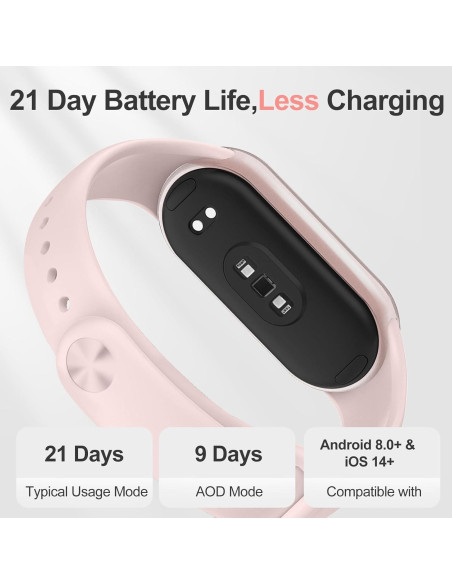 Xiaomi Mi Smart Band 10 - 1.72" AMOLED, 21 Días Batería, Rosa