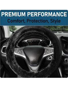 Cubierta de Volante Fluffy Ultra Suave Negra Accesorios Personalizados 2