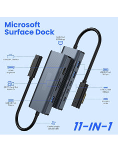 Microsoft Surface Dock 11 en 1 HDMI 4K Hub de Viaje 2