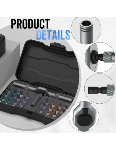 Juego de Destornillador Magnético 24 en 1 AULCTR Ergonómico