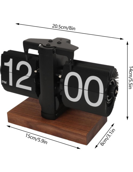 Reloj de Volteo Digital Kodrily Negro con Base de Nogal