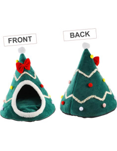 Casa de Gato Navideña BESPORTBLE 45x45x55cm Semi Cerrada 2