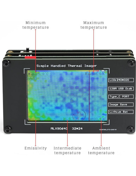 Cámara Térmica Infrarroja Portátil Mefape 32x24 -40C a 300C