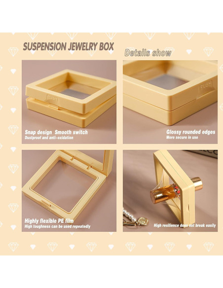12PCS Soporte de Exhibición Flotante 3D ITUTOO - Caja Joyería
