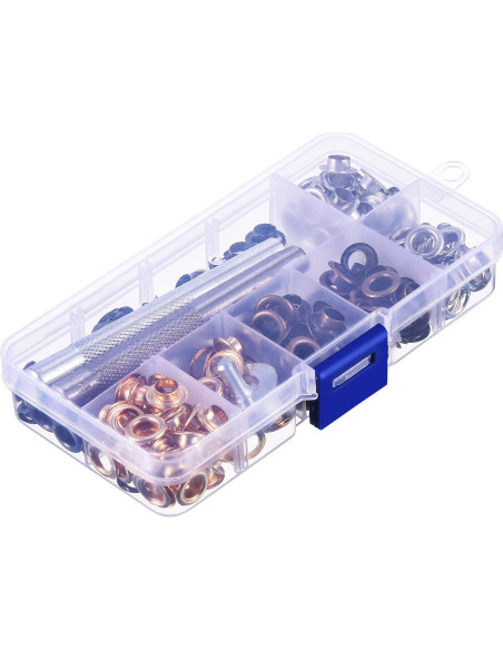 Kit de Ojetes Bememo 200 Juegos 6 mm con Herramientas y Caja
