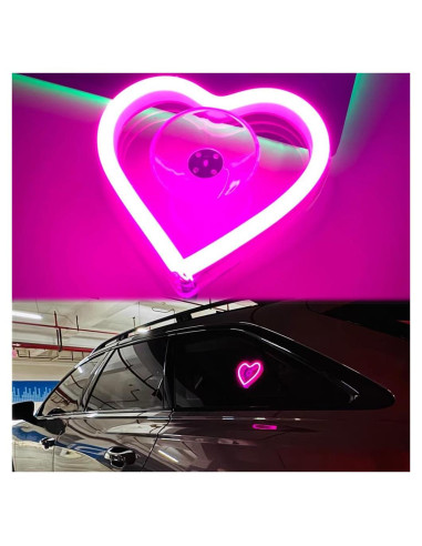 Luz Ambiental LED para Auto Blueshyhall Patrón Corazón Rosa