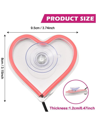 Luz Ambiental LED para Auto Blueshyhall Patrón Corazón Rosa