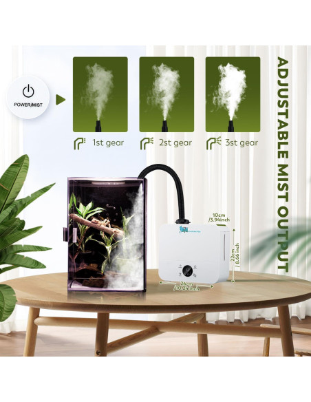 Humidificador de Reptiles Moongiantgo 2.5L con Niebla Ajustable