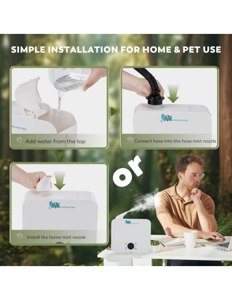 Humidificador de Reptiles Moongiantgo 2.5L con Niebla Ajustable