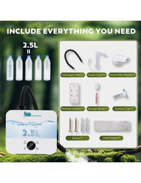 Humidificador de Reptiles Moongiantgo 2.5L con Niebla Ajustable