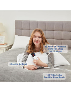 Almohadilla Térmica Eléctrica Guohaoi Individual Gris 190x99cm 2