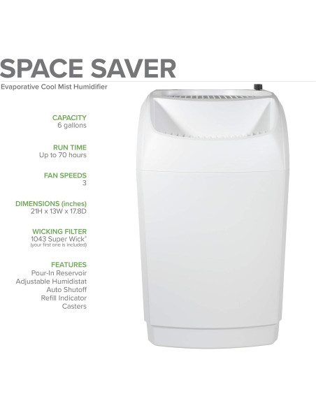 Humidificador Evaporativo AIRCARE 22.7L para 214.3m