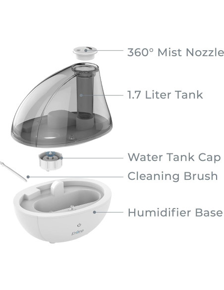 Humidificador ultrasónico Pure Enrichment MistAire Silver 1.5L