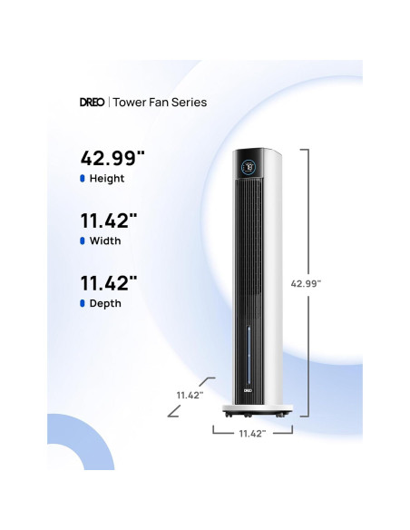 Ventilador Torre Dreo IceWind 712S 109 cm Blanco 4 Velocidades