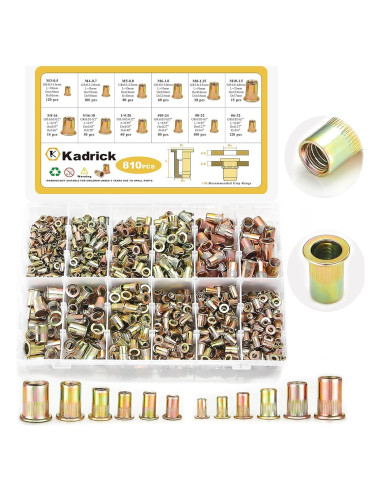 Kit de Tuercas Remachadas Kadrick 810pcs Métricas y SAE