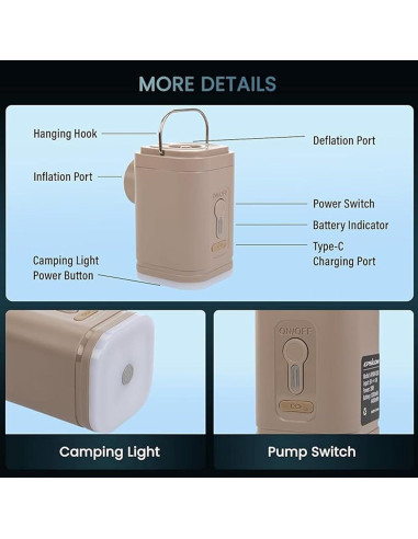 Bomba de Aire Eléctrica Epsilon Mini 1200mAh Recargable