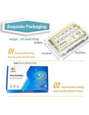 Kit de Tuercas Remachadas Kadrick 810pcs Métricas y SAE