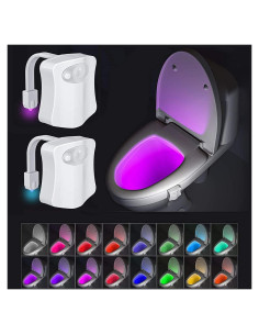 Paquete de 2 luces nocturnas LED para inodoro con sensor
