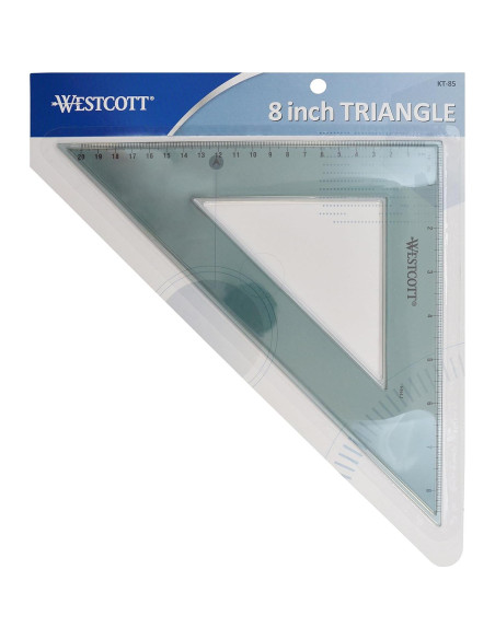 Regla Triangular Westcott KT-85 20.32 cm Acrílico Transparente