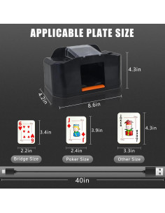 Barajador Automático de Cartas MJYP wy630, Recargable 2000 mAh 2