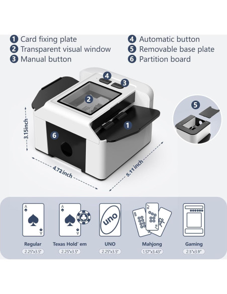 Barajador Automático de Cartas ShinePick - Eléctrico, 2000mAh