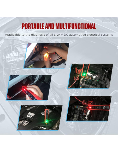 Probador de Circuito Automotriz CMTOOL AY-29 6V-24V con Cable 4M
