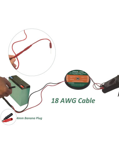 Cables de Prueba Retráctiles 2 Cables 18AWG 9m Kit Multímetro