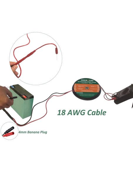 Cables de Prueba Retráctiles 2 Cables 18AWG 9m Kit Multímetro