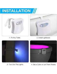 Paquete de 2 luces nocturnas LED para inodoro con sensor 2