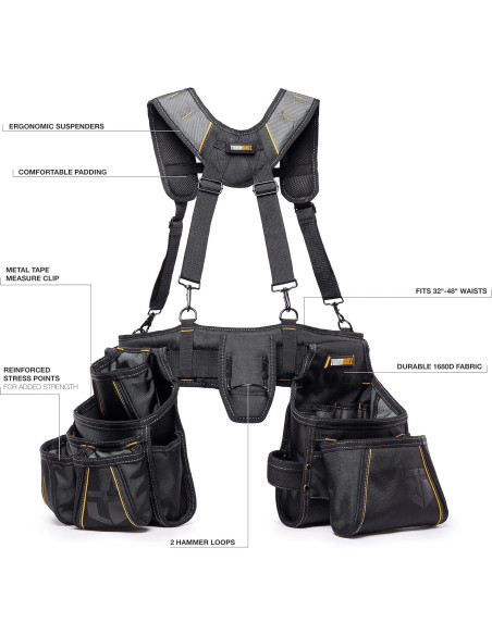 Arnés de Suspensión ToughBuilt TB-302-6 Ajustable 25 Bolsillos