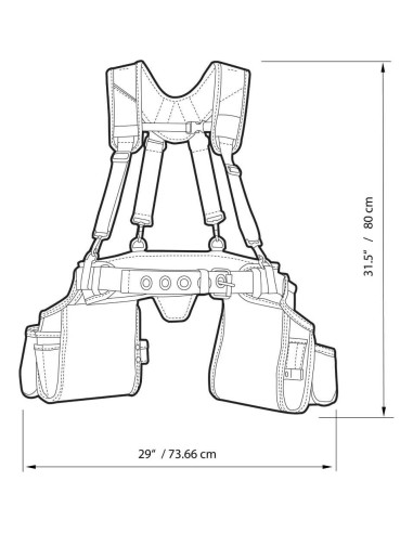 Arnés de Suspensión ToughBuilt TB-302-6 Ajustable 25 Bolsillos