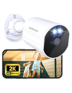 Cámara de Seguridad Exterior adomii 4MP WiFi con Visión Nocturna