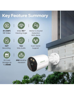 Cámara de Seguridad Exterior adomii 4MP WiFi con Visión Nocturna 2
