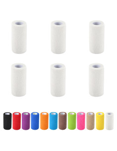 Paquete de 6 Vendajes Autoadhesivos MUESFITR 10 cm x 4.57 m Blanco