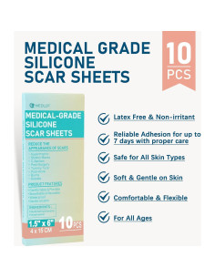 Hojas de Silicona para Cicatrices LotFancy - 10 Piezas 3.81x15.24cm 2