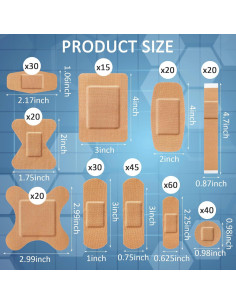 300 Vendajes Adhesivos Estériles Geiserailie Variados para Primeros Auxilios 2