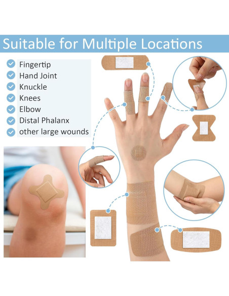 300 Vendajes Adhesivos Estériles Geiserailie Variados para Primeros Auxilios