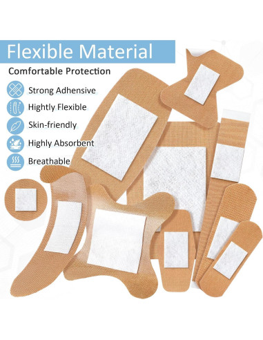 300 Vendajes Adhesivos Estériles Geiserailie Variados para Primeros Auxilios