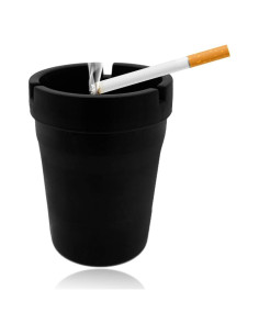 Cenicero de coche Gasedin negro autoextinguible y a prueba de viento