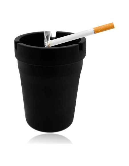 Cenicero de coche Gasedin negro autoextinguible y a prueba de viento