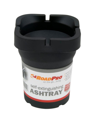Cenicero Autoextinguible RoadPro RP-452 - Negro, Pequeño