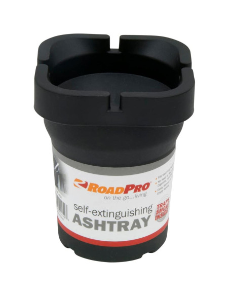 Cenicero Autoextinguible RoadPro RP-452 - Negro, Pequeño