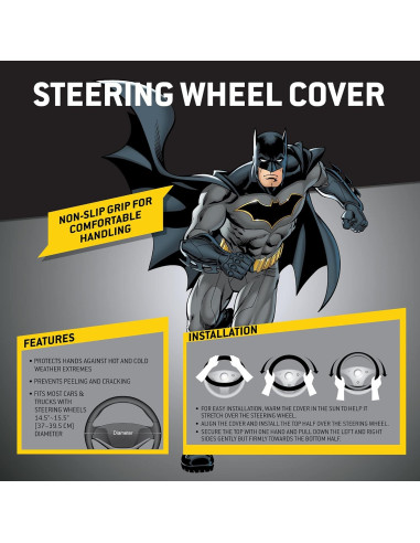 Cubierta de Volante BDK Batman - Ergonomía Universal 36.8-39.4 cm