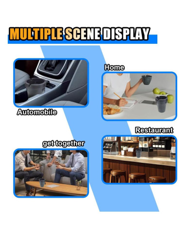 Cenicero de Auto JOYCOURT Sin Humo Negro 2PCS Compacto