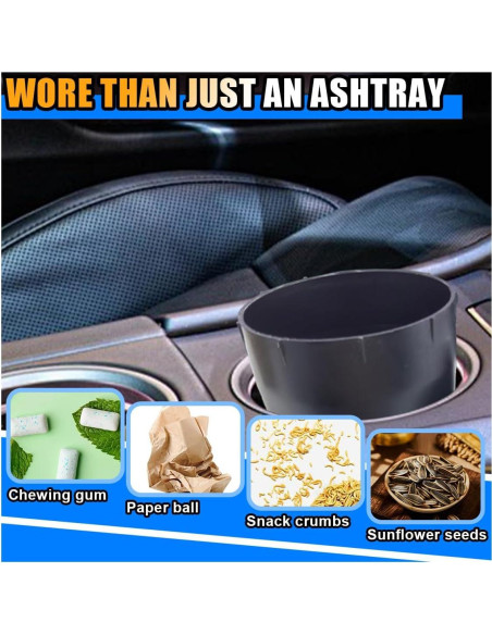 Cenicero de Auto JOYCOURT Sin Humo Negro 2PCS Compacto