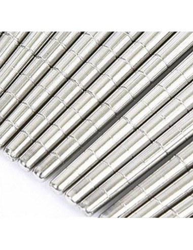 Palillos Antideslizantes de Acero Inoxidable Kitchen Art - 10 Pares 22.4 cm