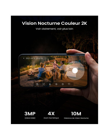 Cámara de Seguridad Solar Inalámbrica ieGeek S5 2K 3MP IP65