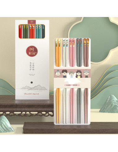 Set de 10 Palillos Reutilizables Auerllcy 24 cm Antideslizantes