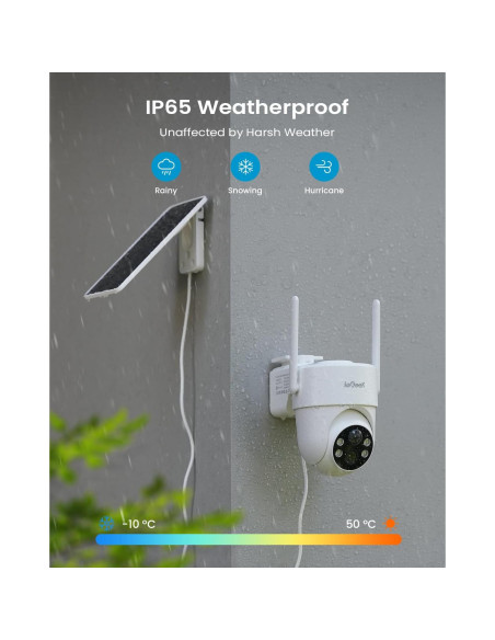 Cámara de Seguridad Solar Inalámbrica ieGeek S5 2K 3MP IP65