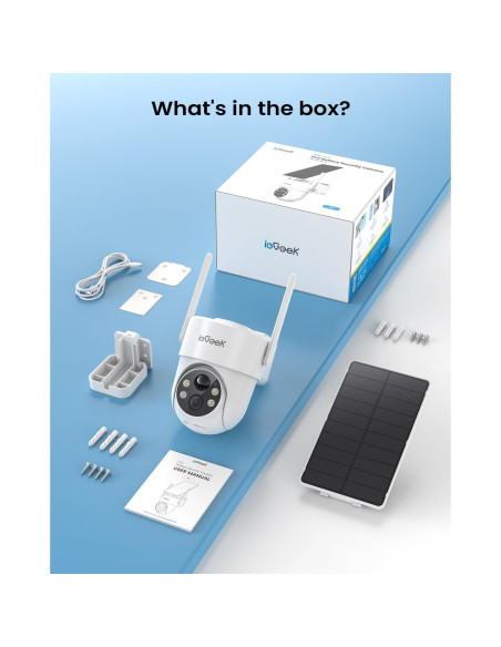 Cámara de Seguridad Solar Inalámbrica ieGeek S5 2K 3MP IP65